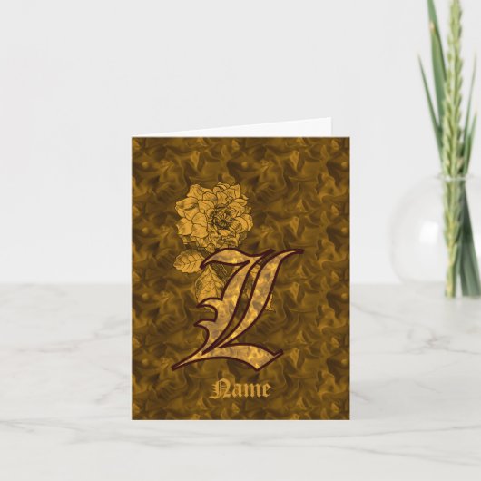 Elegantes Monogramm Anfangsbuchstabe L Gold Pfings (Vorderseite)