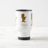 Elegantes Monogramm Anfangsbuchstabe L Gold-Pfings Reisebecher (Mittel)