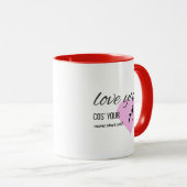 Elegantes Monogramm Anfangsbuchstabe Liebe dich, w Tasse (VorderseiteRechts)