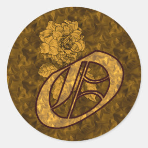 Elegantes Monogramm Anfangsbuchstabe O Gold-Pfings Runder Aufkleber