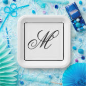 Elegantes Monogramm Anfangsbuchstabe Pappteller (Party)