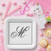 Elegantes Monogramm Anfangsbuchstabe Pappteller (Party)