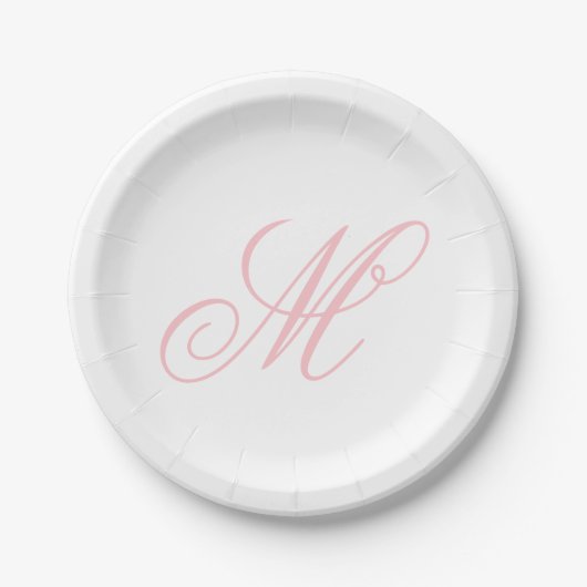 Elegantes Monogramm Anfangsbuchstabe  Pappteller (Vorderseite)