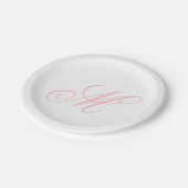 Elegantes Monogramm Anfangsbuchstabe  Pappteller (Schrägansicht)