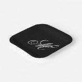 Elegantes Monogramm Anfangsbuchstabe Pappteller (Gewinkelt)