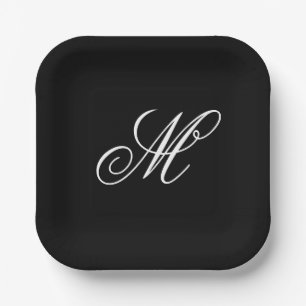 Elegantes Monogramm Anfangsbuchstabe Pappteller