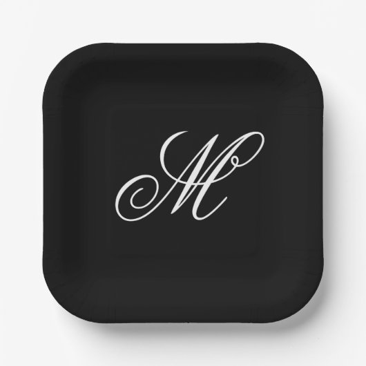 Elegantes Monogramm Anfangsbuchstabe Pappteller (Vorderseite)