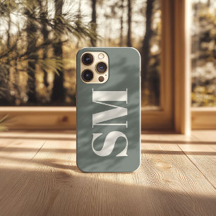 Elegantes Monogramm Anfangsbuchstabe Sage Case-Mate iPhone Hülle
