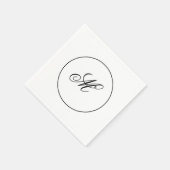 Elegantes Monogramm Anfangsbuchstabe Serviette (Ecke)