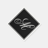 Elegantes Monogramm Anfangsbuchstabe Serviette (Ecke)
