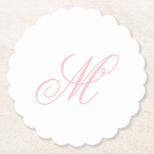 Elegantes Monogramm Anfangsbuchstabe Untersetzer (Vorderseite)