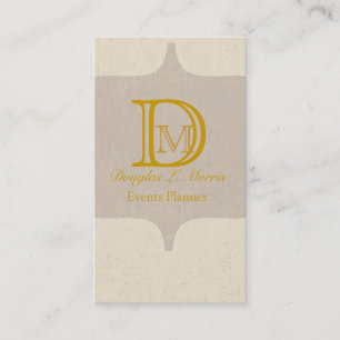 Elegantes Monogramm Antik Retro Vintage Gold Visitenkarte