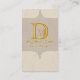 Elegantes Monogramm Antik Retro Vintage Gold Visitenkarte