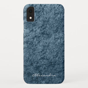 Elegantes Monogramm-aquamariner Aqua-Blau-Samt Case-Mate iPhone Hülle