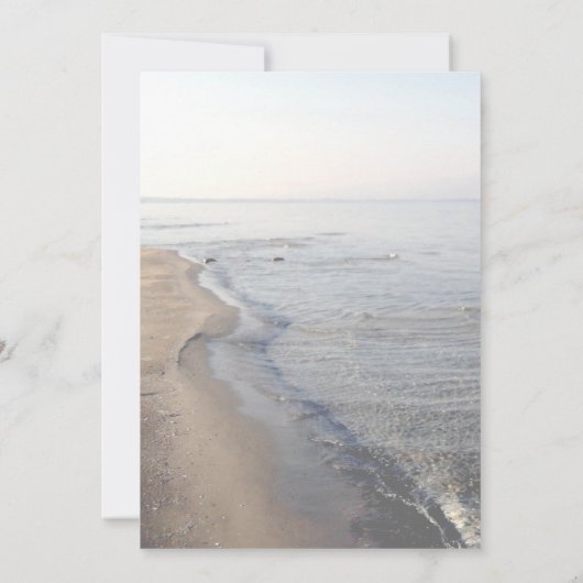 Elegantes Monogramm, Aquamarines Scallop Probe Din Einladung (Rückseite)