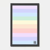 Elegantes Monogramm auf pastellfarbenem Regenbogen Post-it Klebezettel (Vorderseite)
