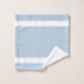 Elegantes Monogramm auf White & Wondrous Blue Badhandtuch Set (Waschlappen)