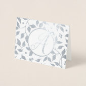 Elegantes Monogramm aus Gold oder Silber Folienkarte (Vorderseite)