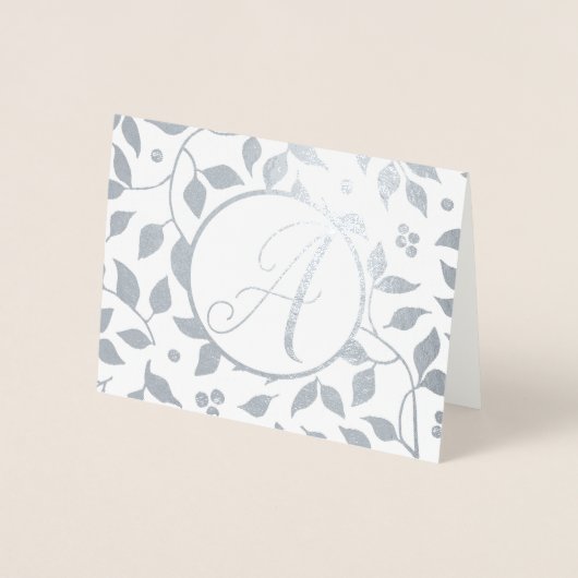 Elegantes Monogramm aus Gold oder Silber Folienkarte (Vorderseite)