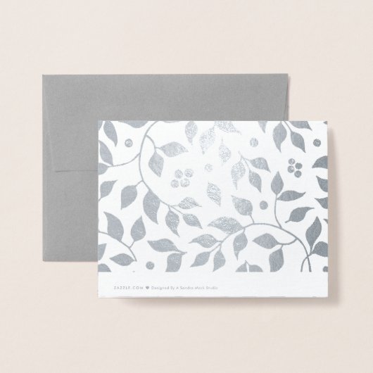 Elegantes Monogramm aus Gold oder Silber Folienkarte (Rückseite mit Umschlag)