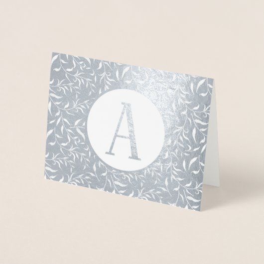 Elegantes Monogramm aus Gold oder Silber Folienkarte (Vorderseite)
