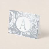 Elegantes Monogramm aus Gold oder Silber-Rose Folienkarte (Vorderseite)