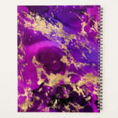 Elegantes Monogramm aus Lila und Goldgalaxie-Marmo Planer (Rückseite)