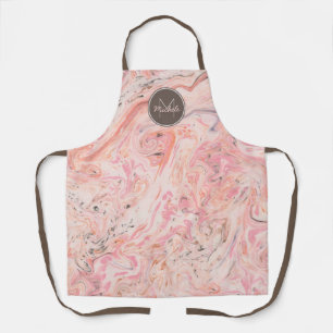 Elegantes Monogramm aus rosa Marmor Schürze