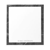 elegantes Monogramm aus schwarzem Marmor Notizblock (Vorderseite)