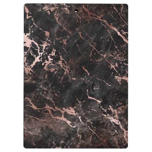 Elegantes Monogramm aus schwarzer Rose Klemmbrett (Rückseite)