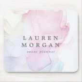 elegantes Monogramm aus transparenter Seide Mousepad (Vorne)