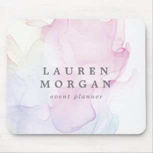 elegantes Monogramm aus transparenter Seide Mousepad