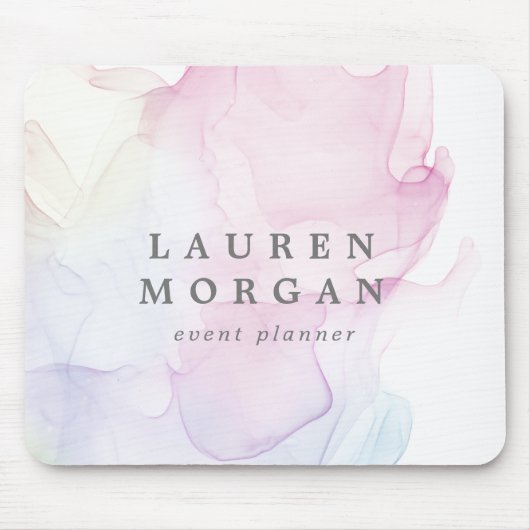 elegantes Monogramm aus transparenter Seide Mousepad (Vorne)