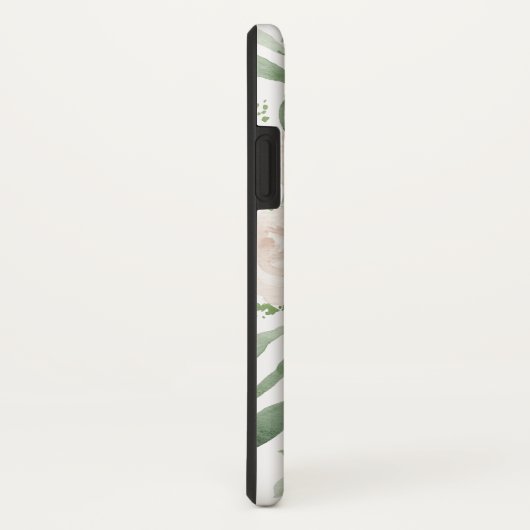 Elegantes Monogramm aus Weiß und Grün Case-Mate iPhone Hülle (Hinten/Rechts)