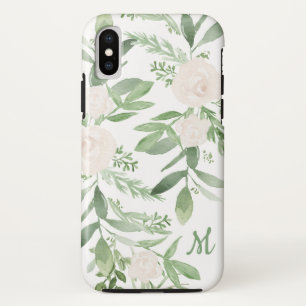 Elegantes Monogramm aus Weiß und Grün Case-Mate iPhone Hülle
