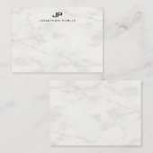 Elegantes Monogramm aus weißem Marmor Modernes Tem Mitteilungskarte (Vorne/Hinten)