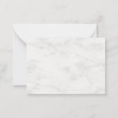 Elegantes Monogramm aus weißem Marmor Modernes Tem Mitteilungskarte (Rückseite)