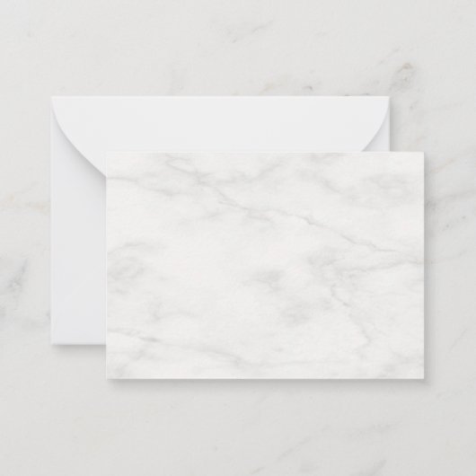 Elegantes Monogramm aus weißem Marmor Modernes Tem Mitteilungskarte (Rückseite)