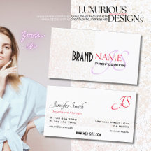 Elegantes Monogramm aus weißem Pastel-Purple-Glitt