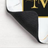 Elegantes Monogramm aus weißem und goldmarmor Mousepad (Ecke)