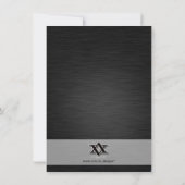 Elegantes Monogramm Bar Mitzvah mit Foto Einladung (Rückseite)