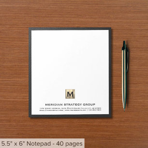 Elegantes Monogramm Beratungsnotizbuch Notizblock