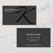 Elegantes Monogramm-beruflicher Mode-Designer Visitenkarte (Vorne/Hinten)