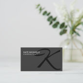 Elegantes Monogramm-beruflicher Mode-Designer Visitenkarte (Stehend Vorderseite)