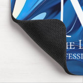 Elegantes Monogramm Blau Mousepad (Ecke)