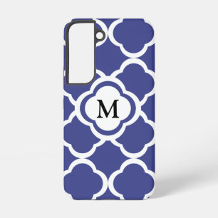 Elegantes Monogramm Blau Samsung Galaxy Hülle