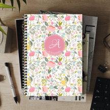 Elegantes Monogramm Blumenmuster personalisiert