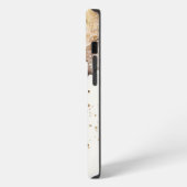 Elegantes Monogramm Braun Gold Marmor Abstrakte Ge iPhone Hülle (Linke Seite)