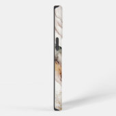 Elegantes Monogramm Braun Gold Marmor Abstrakte Ge iPhone Hülle (Rechte Seite)