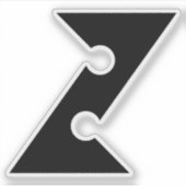 Elegantes Monogramm Buchstabe Z Aufkleber (Vorderseite)